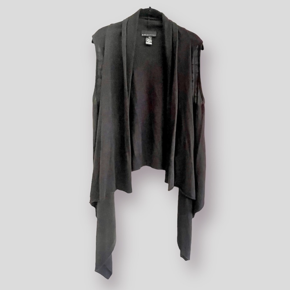 ATTENTION, WOMENS BLACK,  SLEEVELESS, CASUAL SWEATER. SIZE XL.